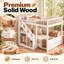 Bunk Bed with Angled Ladder and Safety Guardrails-1180404086