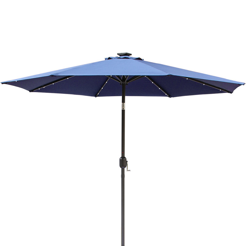 Antibes 2.7m Traditional Parasol with Lights, Blue