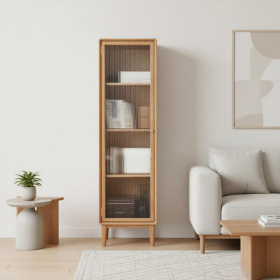 Modern Glass Vertical Accent Cabinet