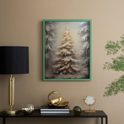 «Christmas Holiday Art Dxxxvii», reproduction d'art encadrée - bois massif