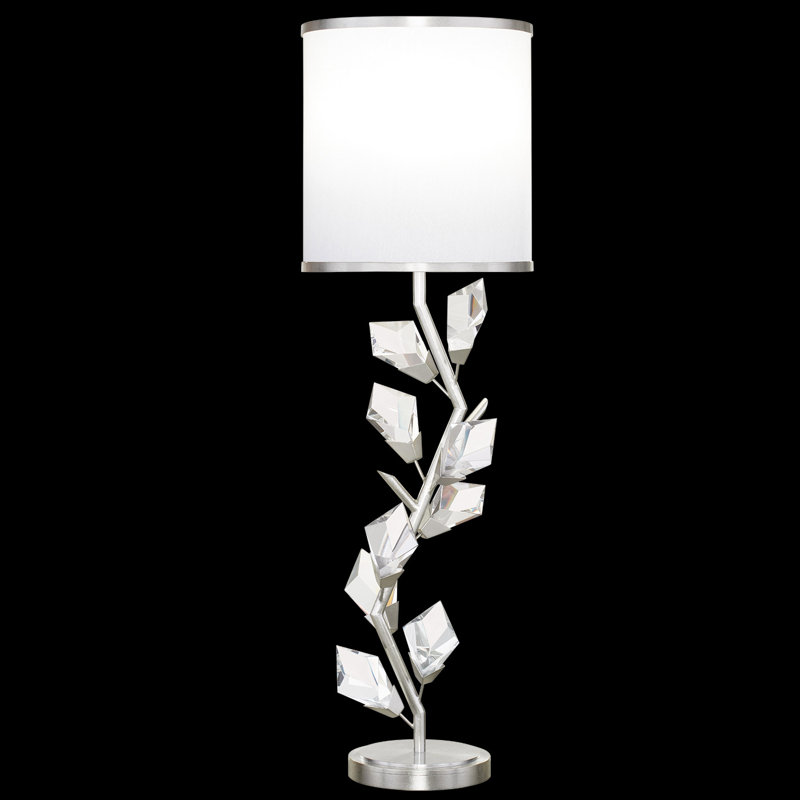 Foret Metal Table Lamp, Silver, White
