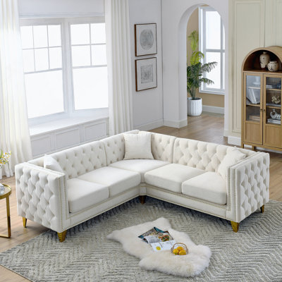 82.2-Inch L-Shaped Sectional Sofa With Plush Cushions, Perfect For Living Rooms, Bedrooms, Apartments, And Offices.