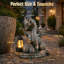 Statue de jardin Dragon solaire avec lanterne suspendue