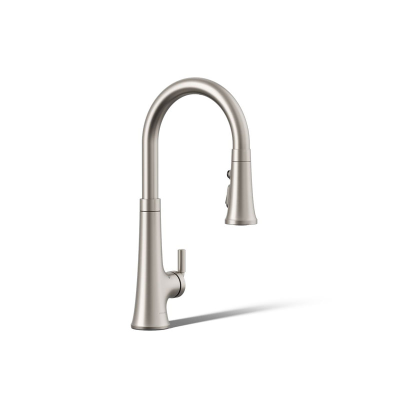 Tone™ Touchless Pull-Down Kitchen Sink Faucet with Voice Activation and Three-Function Sprayhead, Silver