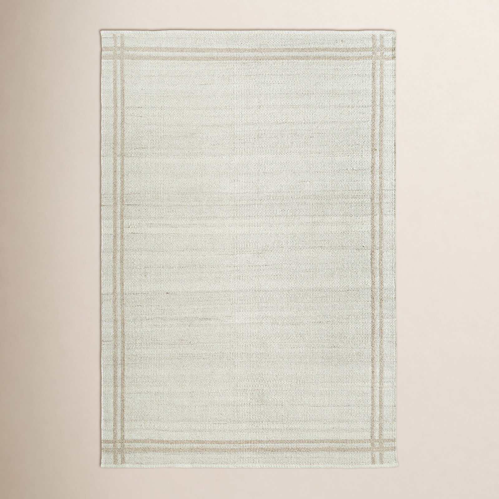 Lavande Hand-Woven Geometric Ivory Rug, Rectangle 6' x 9'