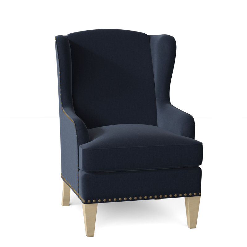 Fauteuil à oreilles Goyito, Peyton en sergé performance bleu marine, Oui, Manhattan