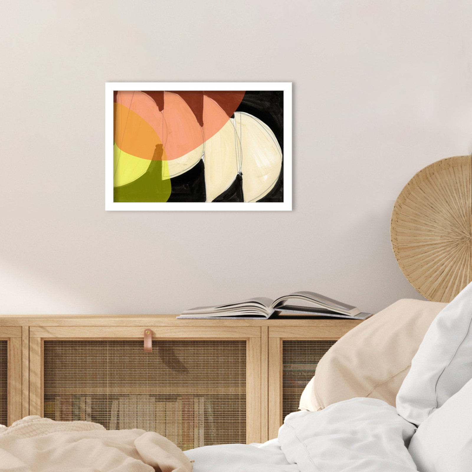 Gilpin "Four Semi Moons I" Print, 12" H x 17" W, White