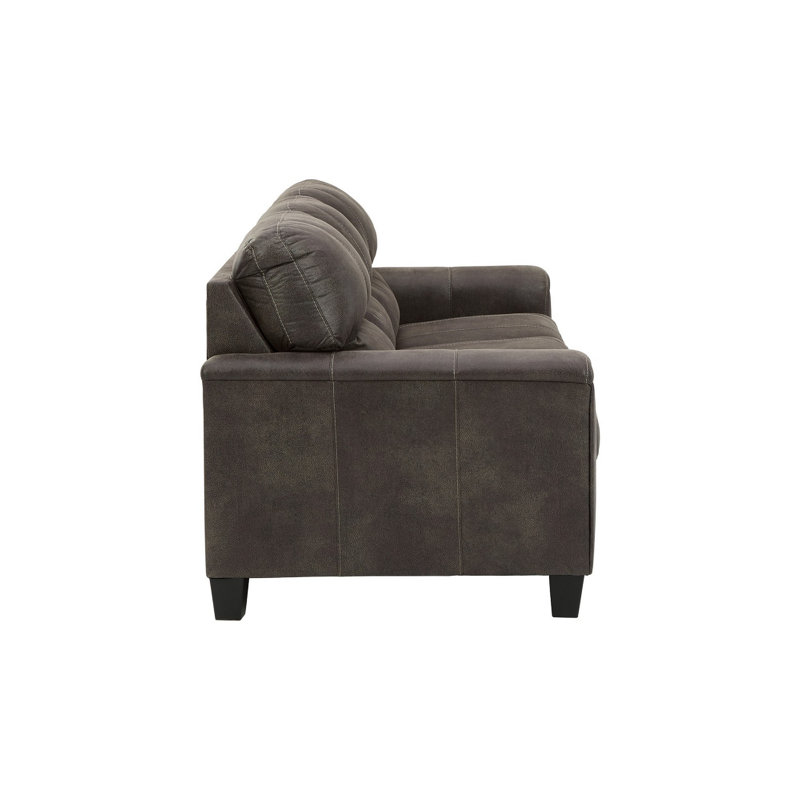 Inaayah 89" Square Arm Sofa, Inaayah Gray Faux Leather