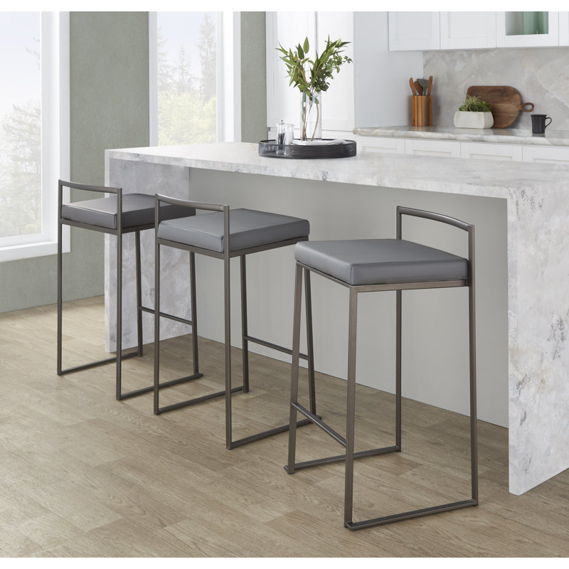Tabouret de bar et de comptoir empilable Ernestine, Tabouret de comptoir (siège d'une hauteur de 27 p