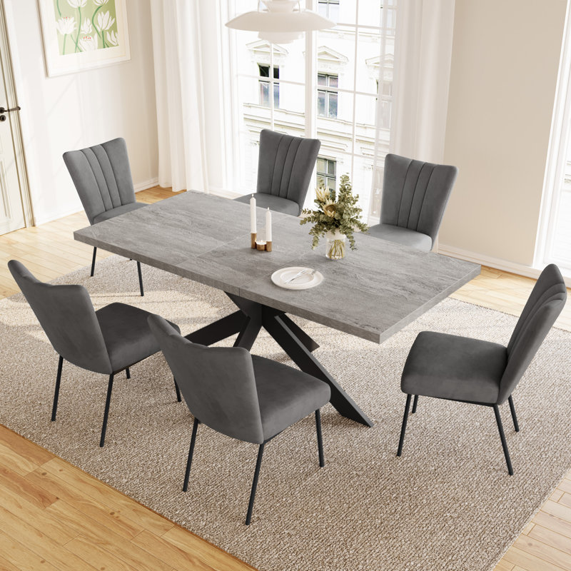 6 - Person Extendable Dining Set, Grey