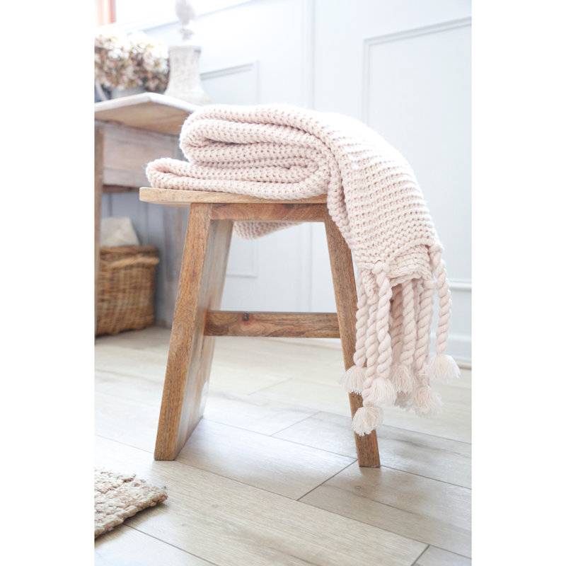 Trestles Knitted Throw Blanket, Blush