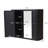 Black Wall-Mounted Bathroom Cabinet With Mirror, 2 Mirrored Doors & Open Shelf, Farmhouse Metal Frame Storage Cabinet With Open Compartment For Vanity, Toilet & Over-The-Sink-332416872