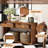 55" Console Table, Rustic Wooden Entryway Table With Storage Drawers And Open Shelf, Elegant Sofa Table For Hallway And Living Room-2101215303