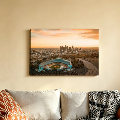 Dodger Stadium Los Angeles Sunset Aerial Poster