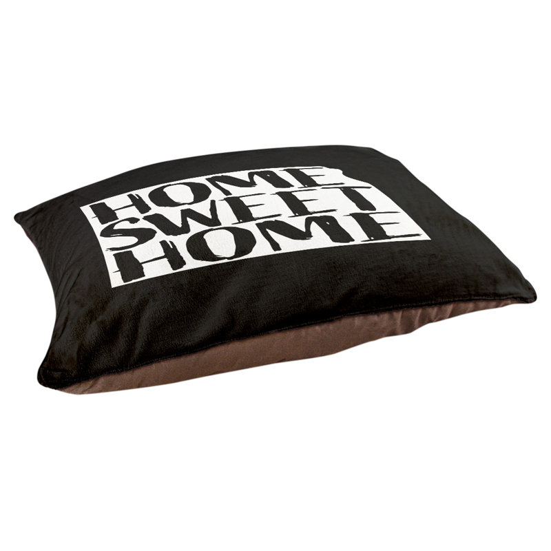 Oreiller pour chien d’intérieur doux kansas home, Petit (l 28 po x P 18 po x H 6 po), Noir