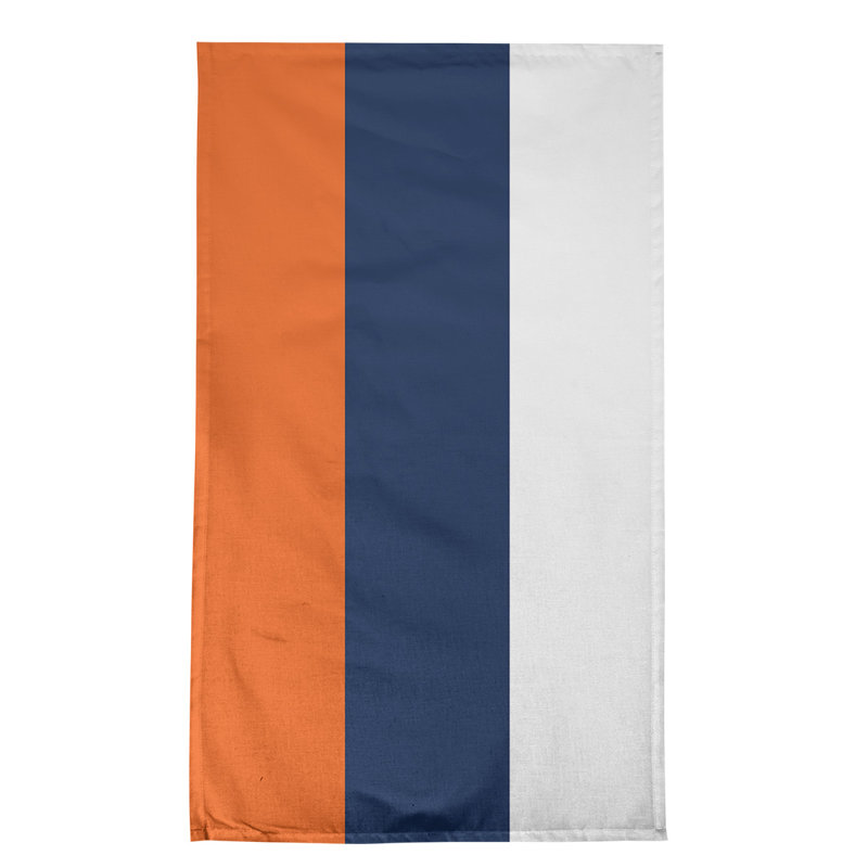 Stripe Tea Towel Kitchen Towel, Cotton Twill, Orange/Navy Blue/White Baseball