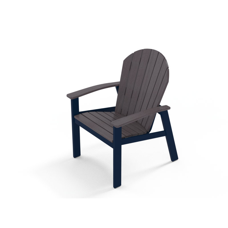 Newport Dining Height Metal Adirondack Chair, Snow, Boardwalk
