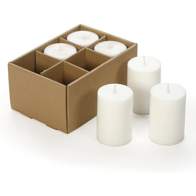 Ensemble de 6 bougies Hosley 2x3 à haut pilier, blanches, non parfumées. Achat en vrac. Idéal pour mariage, lanternes d'urgence, spa, aromathérapie, fête, reiki, jardins de bougies