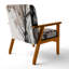 Fleurs orange abstraites - Fauteuil d'appoint rembourré traditionnel-164883883-164883882