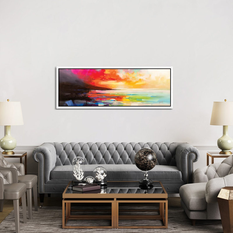 Chaotic Order by Scott Naismith - Panoramic Print on Canvas, White Floater Framed, 50.8cm H x 152.4cm W x 3.81cm D