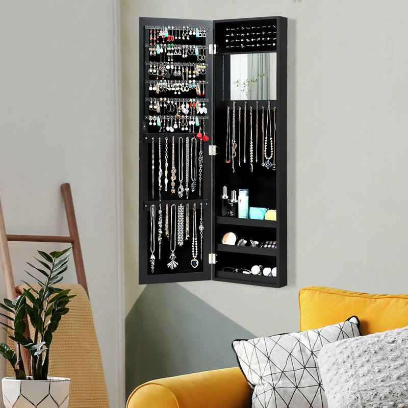 Rangement mural pour armoire à bijoux Ahsley, Noir