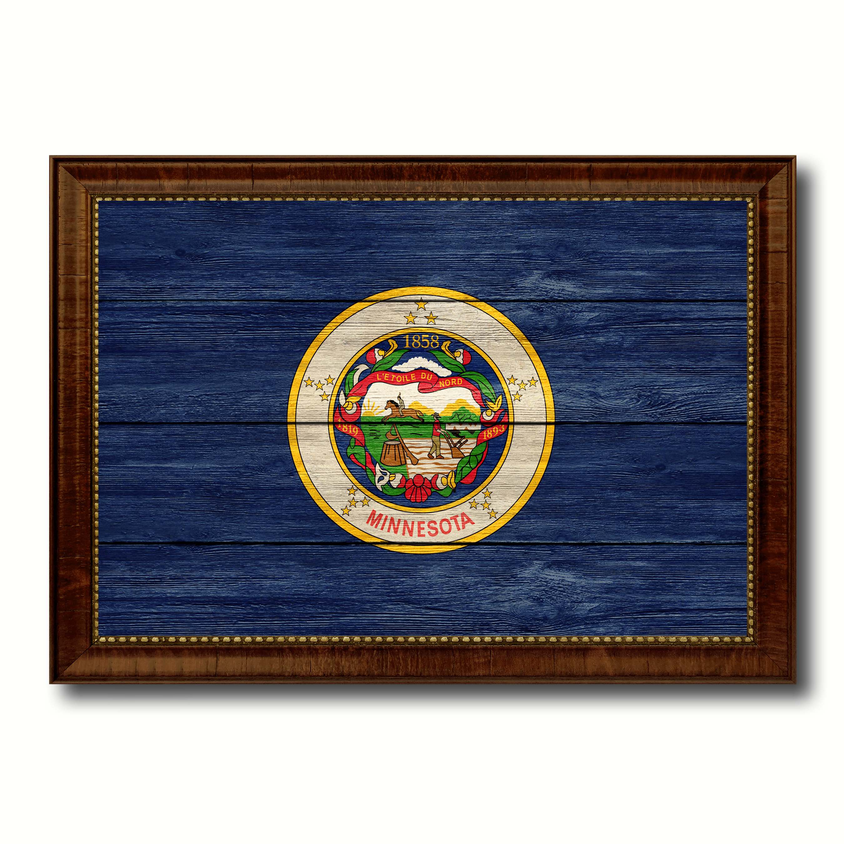 Williston Forge Minnesota State Textured Flag Print With Brown Gold ...