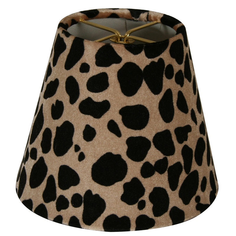 abat-jour en fausse fourrure empire à culot de 4,5 po (attache) en beige/noir