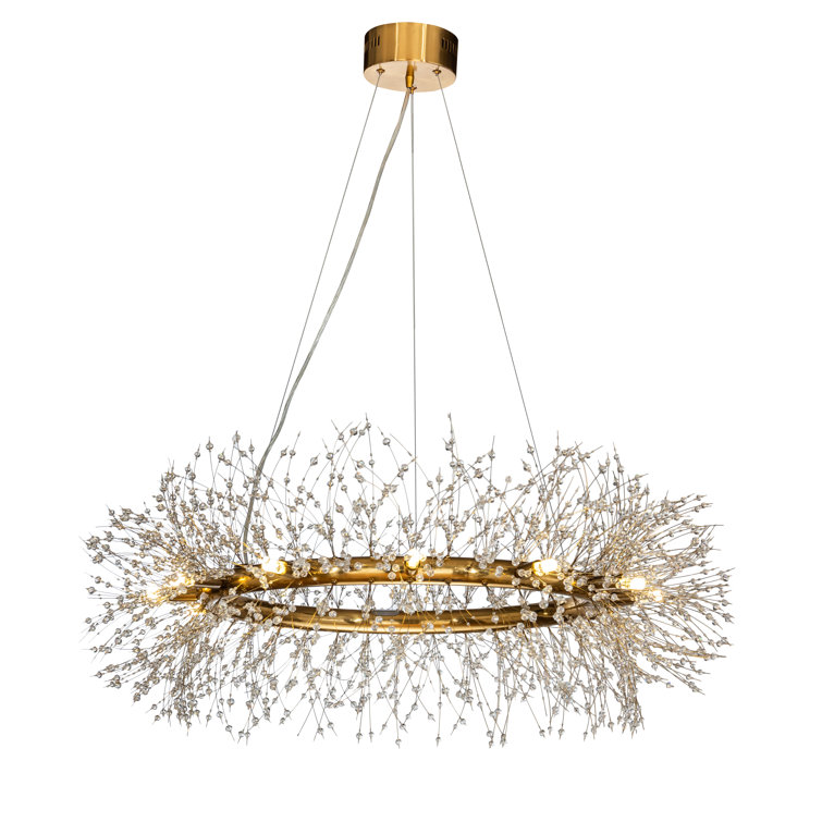 Galewood Modern Glam Firework Crystal Chandelier light Round Pendant Ceiling Lighting For Dining Room