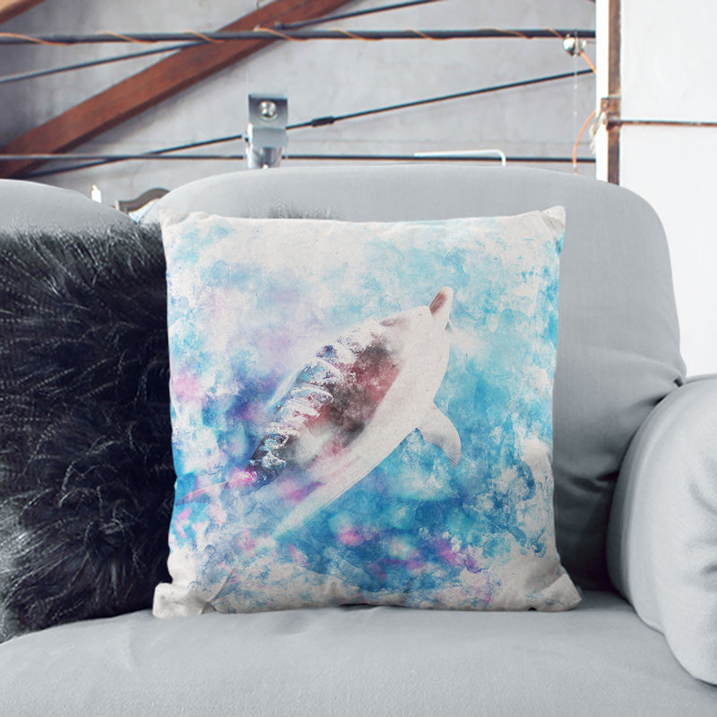 Square Throw Cushion, 40cm H x 40cm W x 15cm D, Black