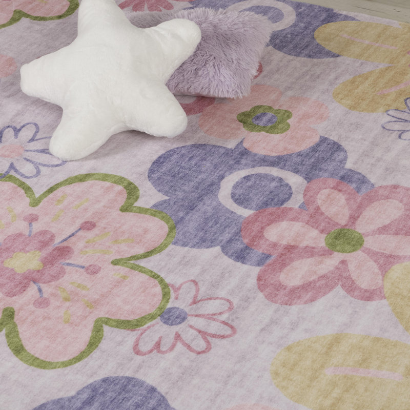 Rectangle Juha Area Rug with Non-Slip Backing, Rectangle 5'3" x 7'7"