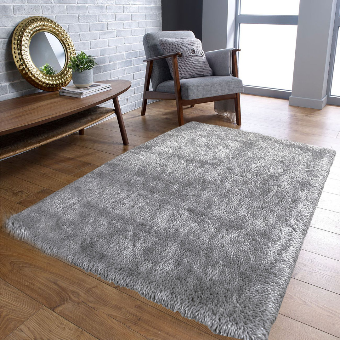 Rockoff Machine Woven Silver Indoor/Outdoor Rug