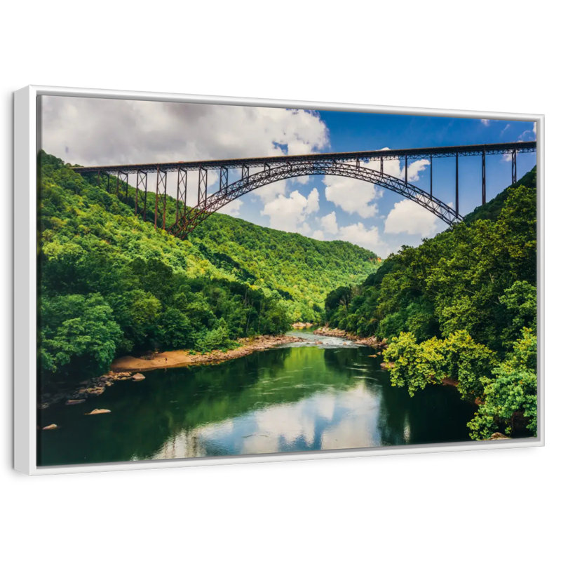 Pont New River Gorge, Cadre flottant blanc, 37 po x 25 po