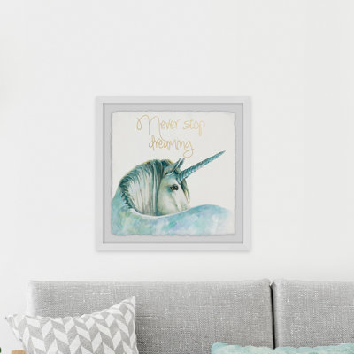 Blue Unicorn Dreams, reproduction encadrée