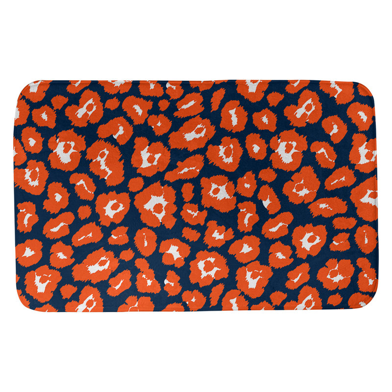 Tapis pour salle de bain Denver football, H 0,5 po x l 17 po x L 24 po, Bleu / Blanc / Orange