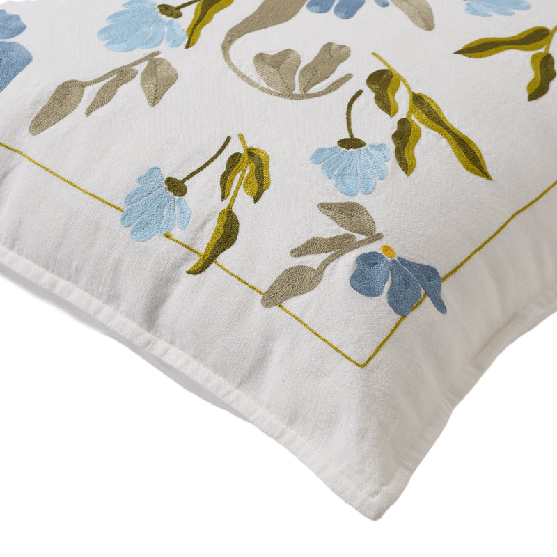 Bouquet Pillow Cover 20" x 20", White;Yellow;Brown