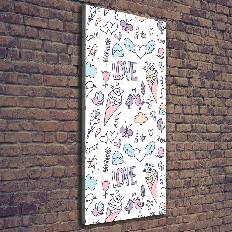 Romantic Pattern - Wrapped Canvas Print