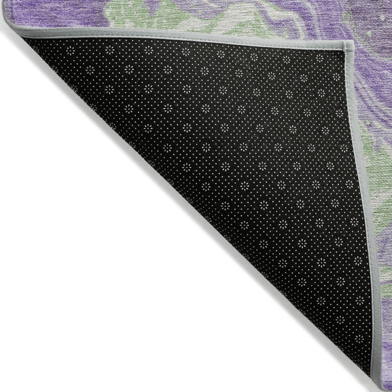 Tapis d'intérieur lavable abstrait vert menthe et ivoire 5 pi x 8 pi