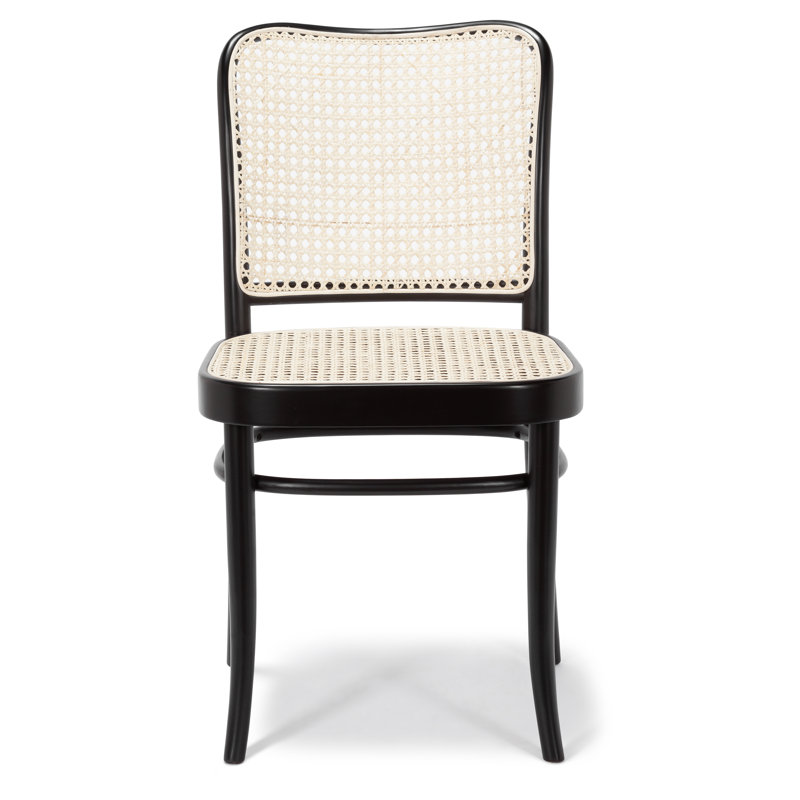 Chaise d’appoint en bois massif Delozier, Noir