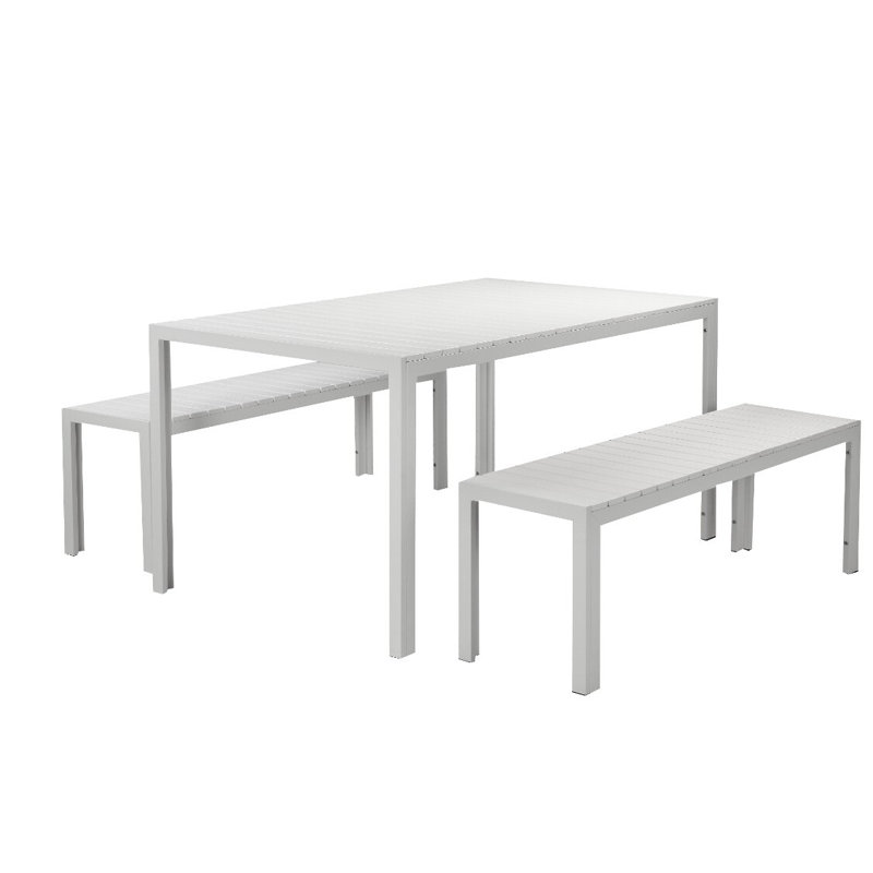 Ensemble de salle à manger rectangulaire pour 6 personnes de 59 po Joel, Blanc
