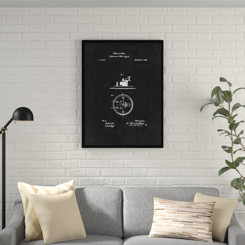 1871 Thomas Edison, «Amour in Electro Magnets», brevet d'art rétro, reproduction d'art sur toile, H 29 po x l 22 po