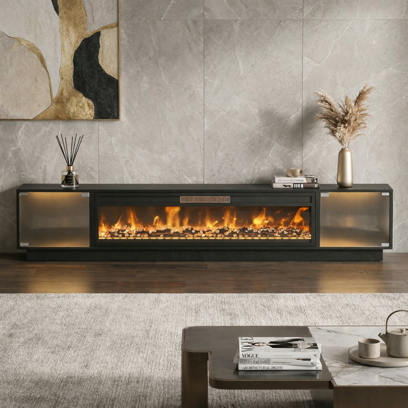 Foyer électrique moderne 46 "avec meuble télé