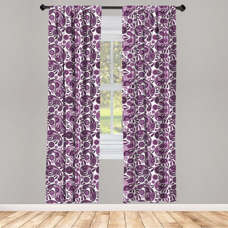 Paisley Semi-Sheer Rod Pocket Curtain Panels, 28" x 84"