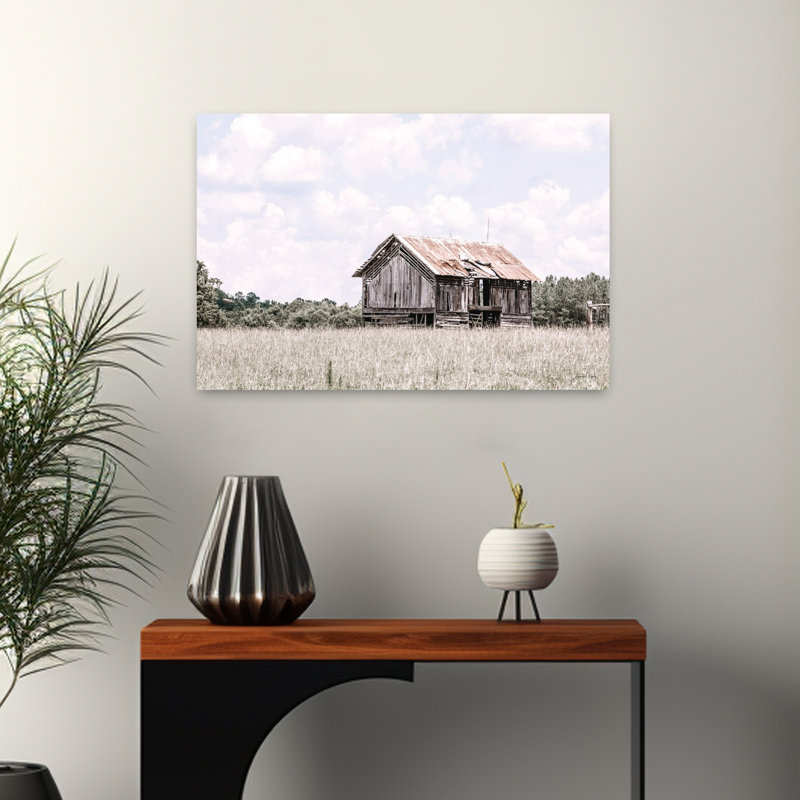 Paysage rustique abstrait contemporain Saluda, H 16 po x l 24 po