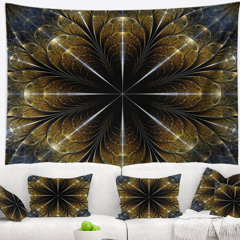 Tapisserie fleur abstraite à fleur symétrique, H 68 po x l 80 po