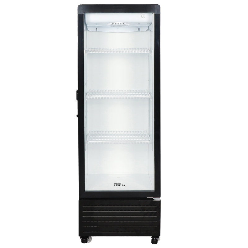 Premium Levella 21.06'' W Freestanding 240 Cans (12 oz.) 7.6 Cubic Feet Beverage Cooler with Glass Door