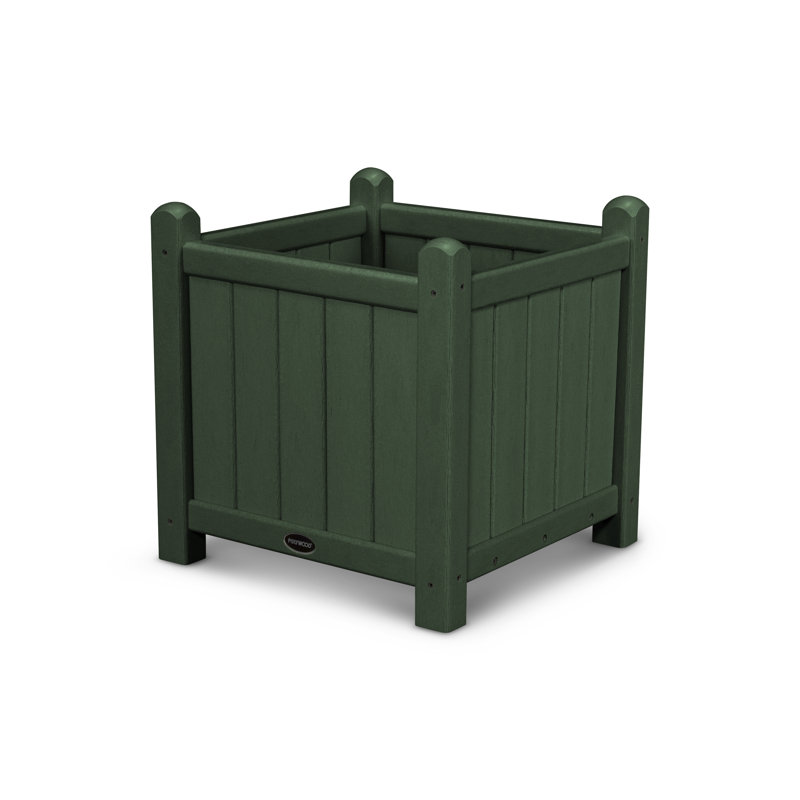 POLYWOOD Traditional Garden 16" Planter, Hunter Green