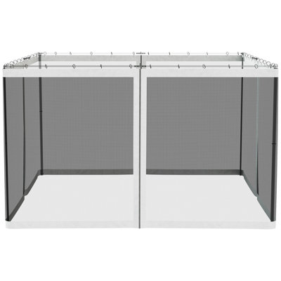 White Gazebo Replacement Netting Sidewall, 10' X 12' - Keep At Bay And Area Neat, Effortless To Install Sidewall Replacement, From Debris, Quick Easy