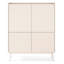 High Four-Door Beige Chest of Drawers