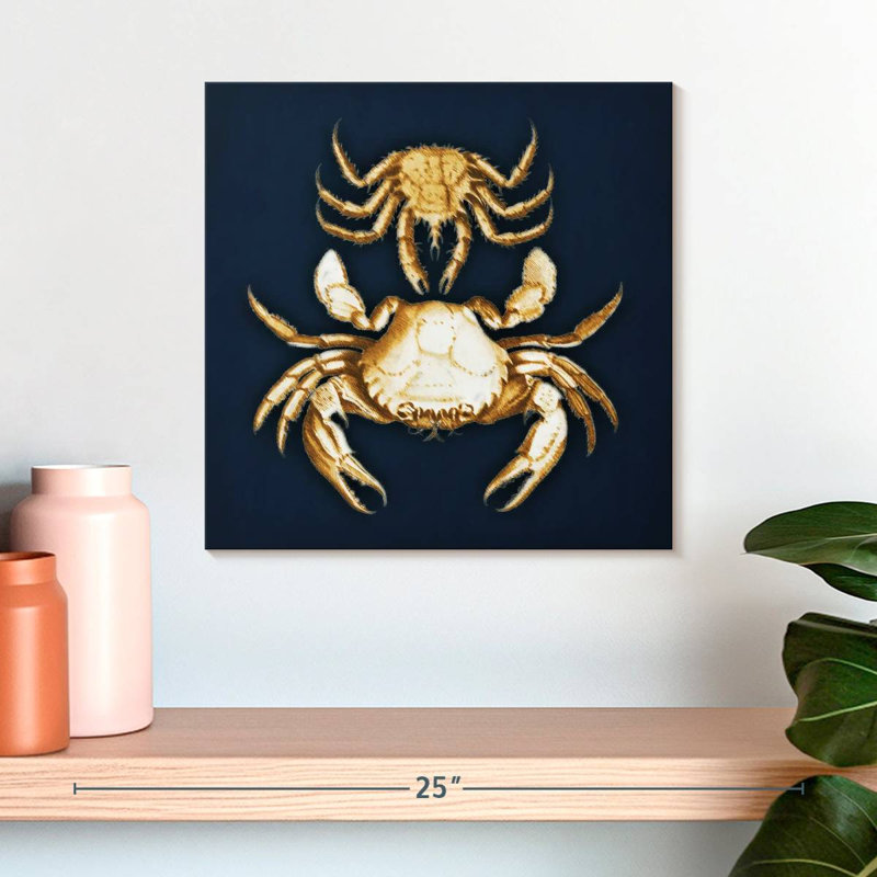 Crabes bruns bleu marine, H 16 po x l 16 po
