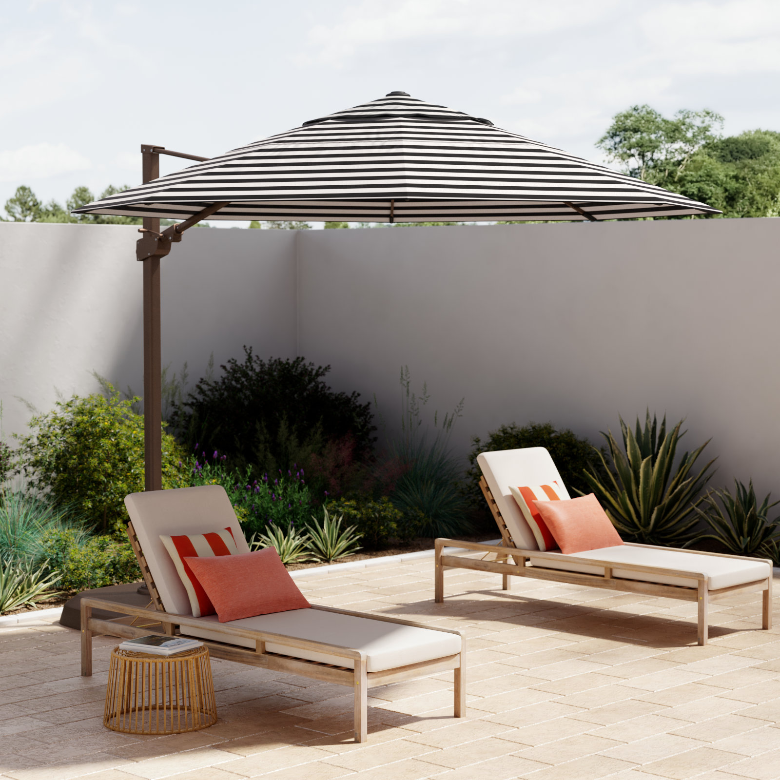 Birchbrook 147.87'' Sunbrella® Cantilever Outdoor Umbrella, Bronze